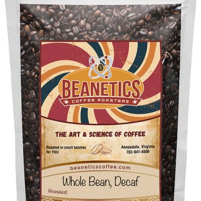 Beanetics coffee bag new label 2023 Whole Bean Decaf