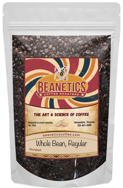 Beanetics coffee bag new label 2023 Whole Bean Regular